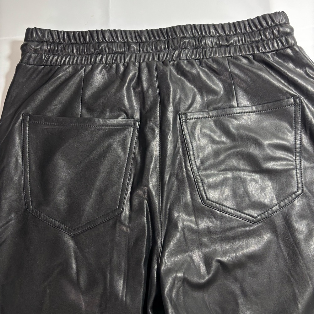 Express Women Faux Black Leather Pull On High Rise Jogger Pants‎ Size Small - Picture 5 of 12